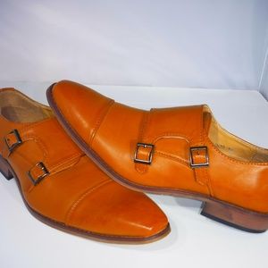 Alonzo Double Buckle Loafer Camel Tan Sz12